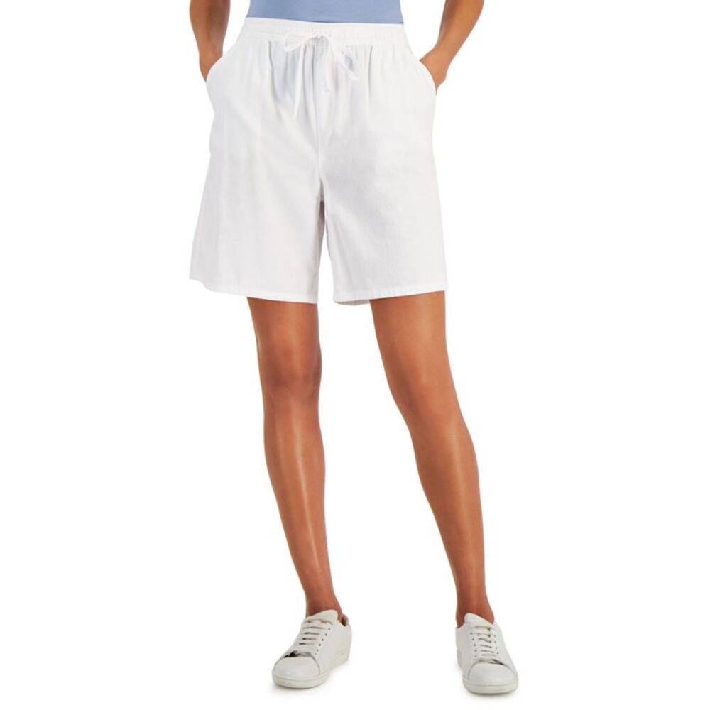 Karen Scott Gemma Cotton Drawstring Bermuda Shorts